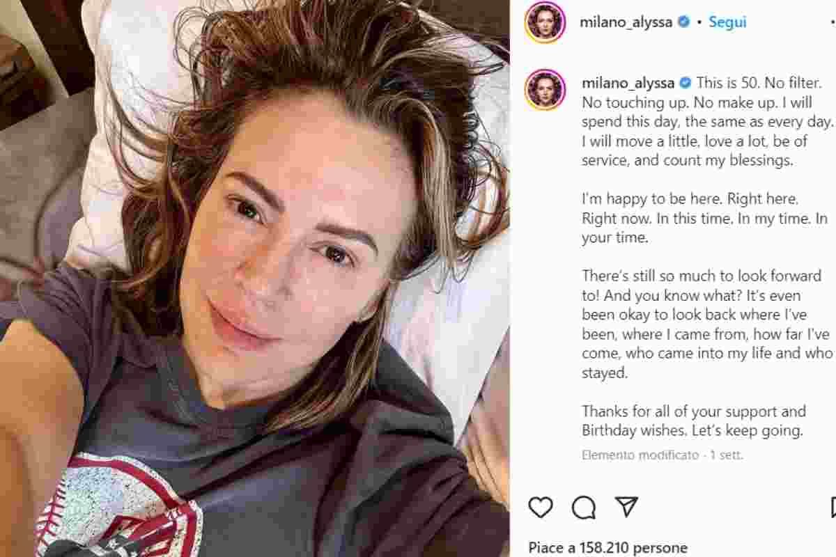 Alyssa Milano oggi (Instagram) 28.12.2022 pontilenews