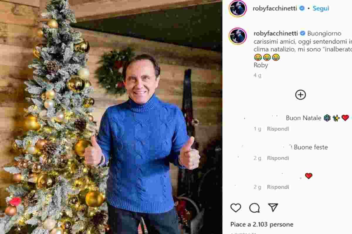 Roby Facchinetti inalberato (Instagram) 25.12.2022 pontilenews