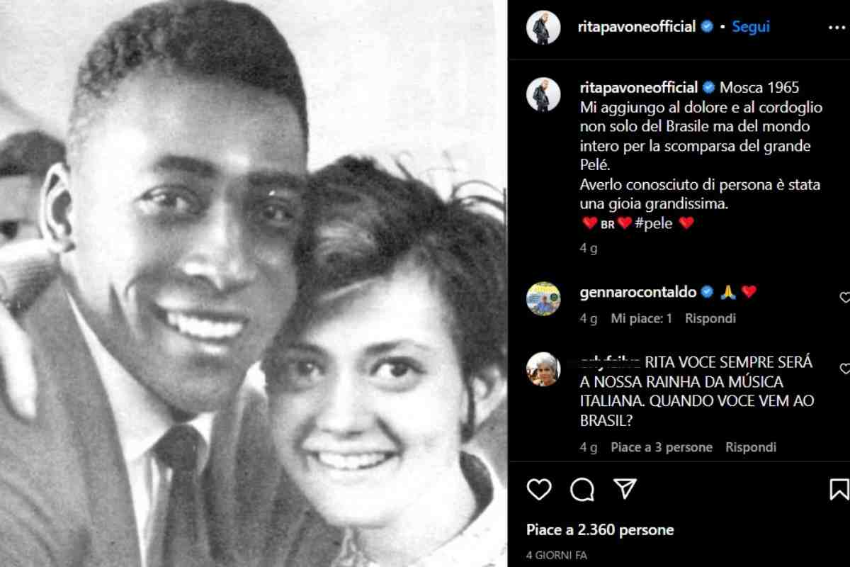 Pelè: il saluto commosso di Rita Pavone 