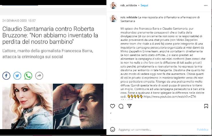 Roberta Bruzzone risponde a Claudio Santamaria