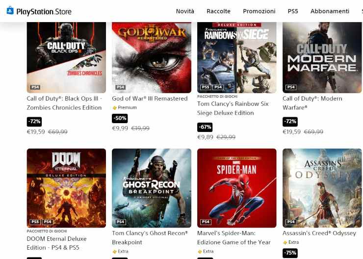 playstation store offerte