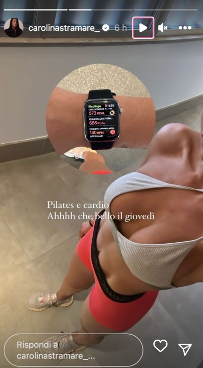 carolina stramare outfit da palestra