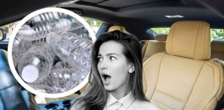Lasciare una bottiglia di plastica in auto è molto pericoloso