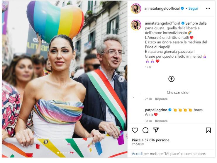 Anna Tatangelo madrina del Pride di Napoli
