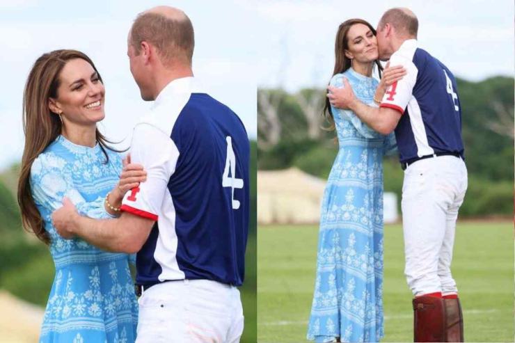 kate william bacio partita di polo