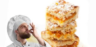 torta all'acqua e marmellata