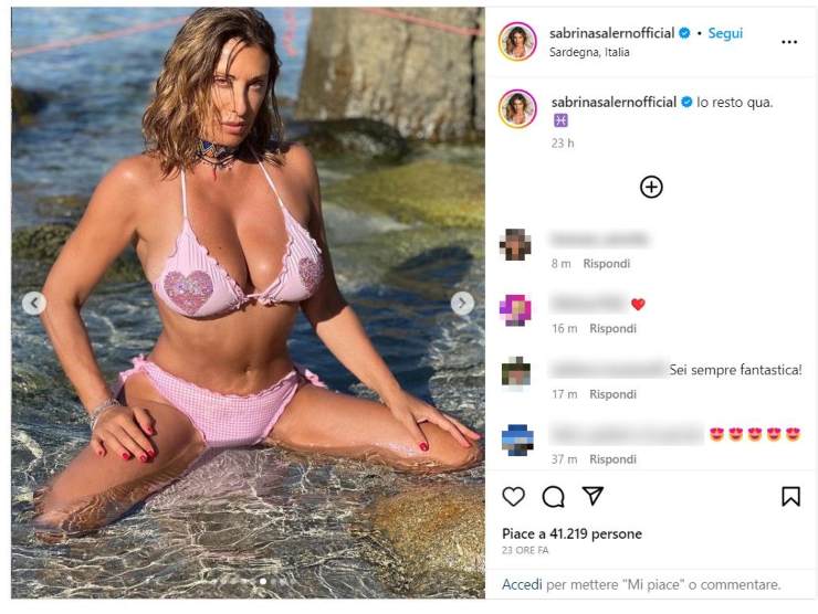 Sabrina Salerno, bikini