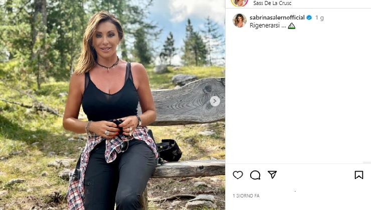 Sabrina Salerno si rigenera in montagna