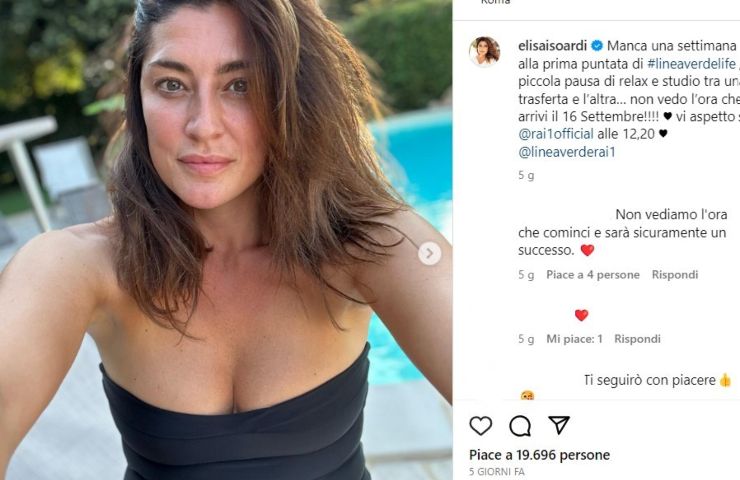 elisa isoardi bordo piscina costume