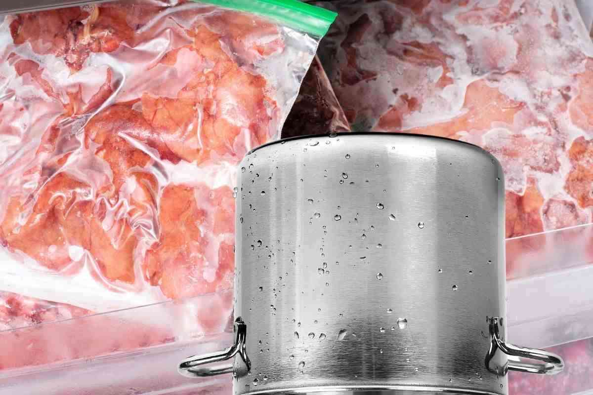 Trucco della pentola capovolta, come scongelare la carne in pochi minuti