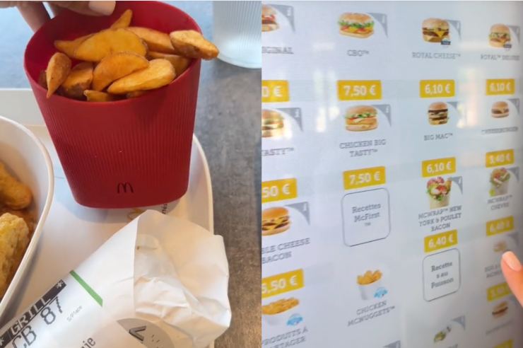 Una tiktoker svela i prezzi del McDonald's in Francia