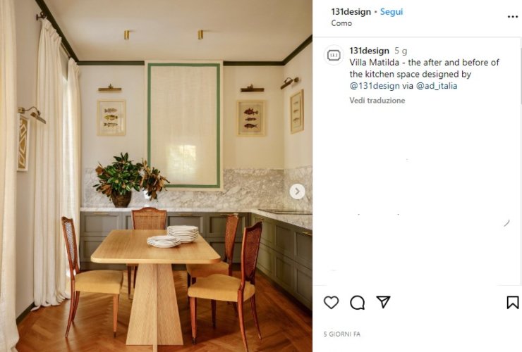 Ferragnez cucina Villa Matilda elegante
