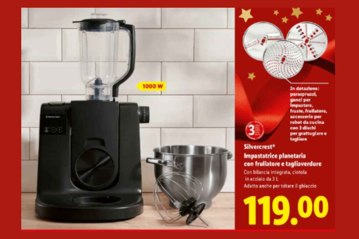 lidl planetaria multifunzione dotata di frullatore e tagliaverdure
