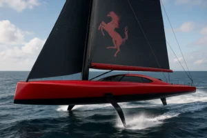 Ferrari Hypersail: il monoscafo foiling di 100 piedi con base a Livorno