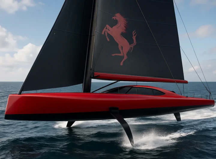 Ferrari Hypersail: il monoscafo foiling di 100 piedi con base a Livorno